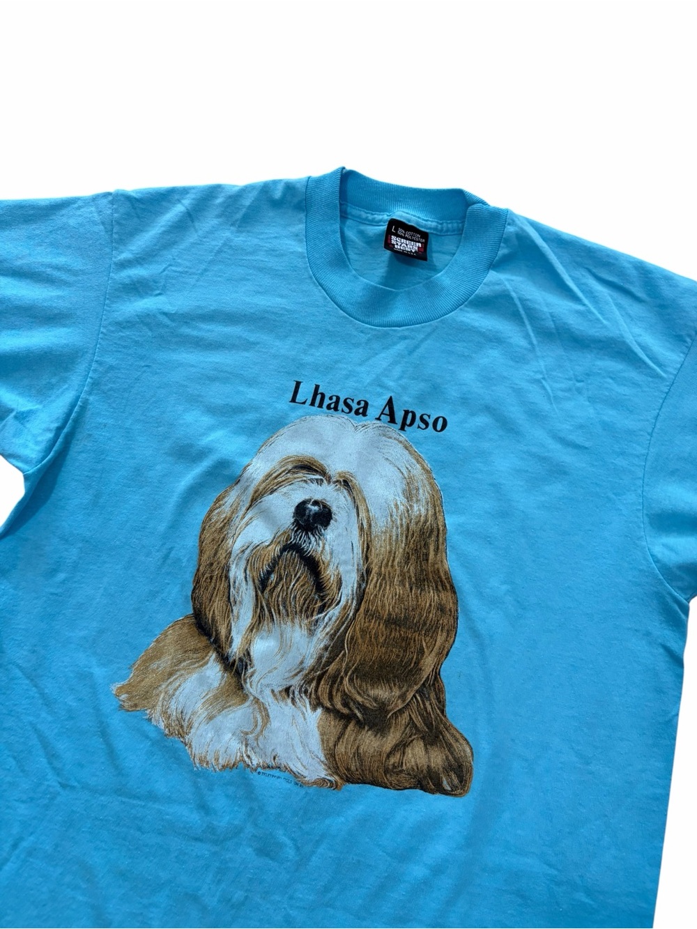 VTG Screen Stars Lhasa Apso Dog Single Stitched Shirt Adult Large Graphic 80s